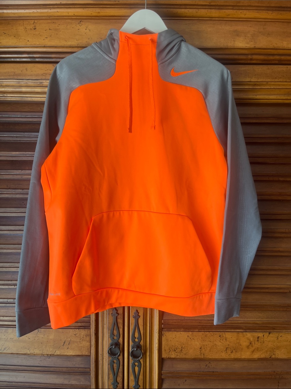 Nike Therm -Fit Orange and Gray Hooded Pullover